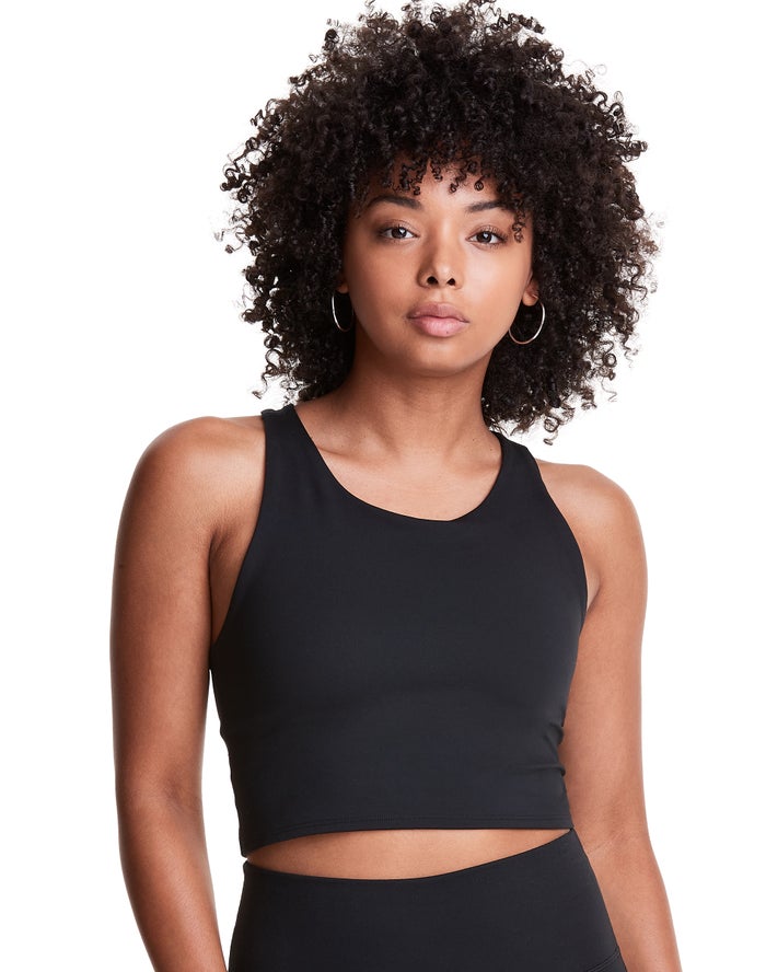 Champion Tanktop Dames - Zwart - Soft Touch Crop ( 264371-NMK )